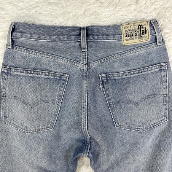 Levi’s Silvertab Jeans Men’s 30x30 Straight USA Ripped Distressed Denim - Picture 12 of 16